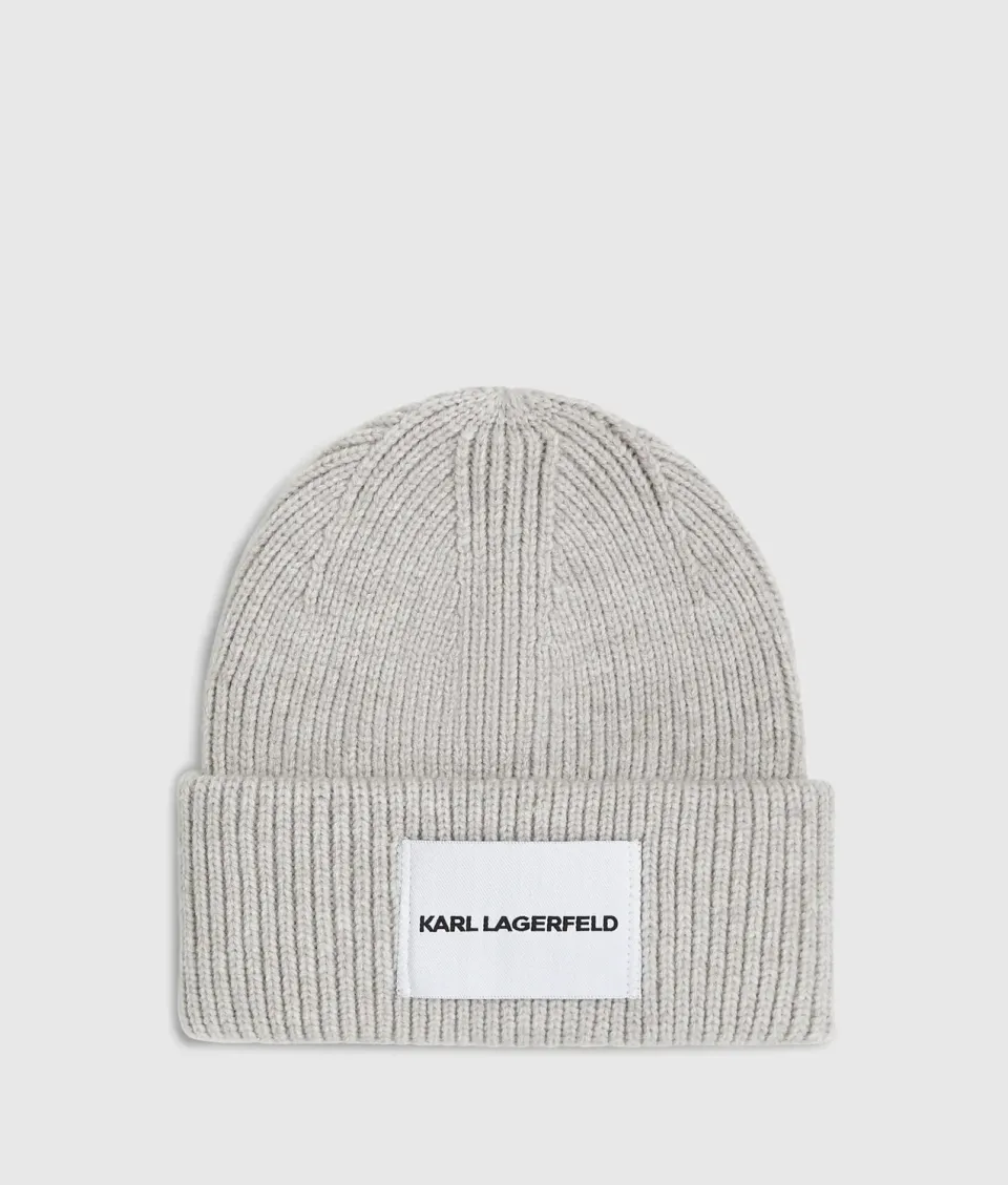 Karl Lagerfeld Logo Label Beanie Mütze One Size Winter