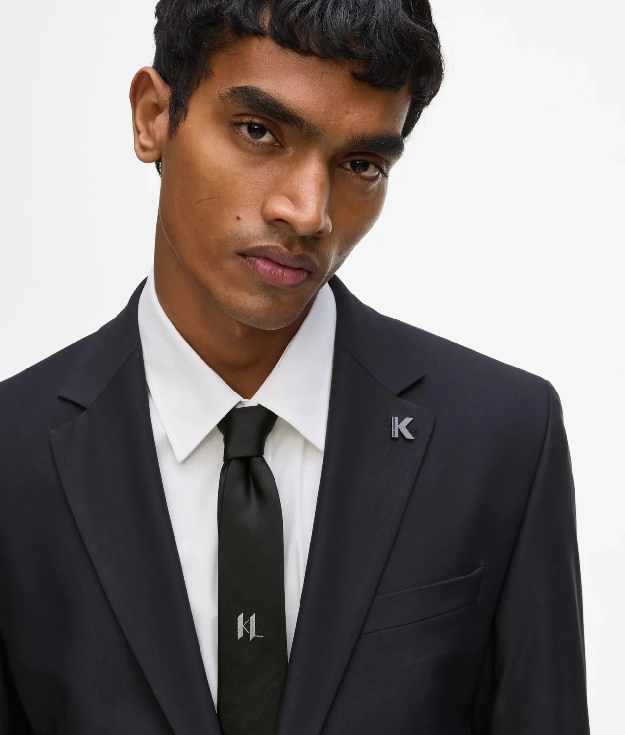Karl Lagerfeld Monogram Krawatte Seide One Size schwarz