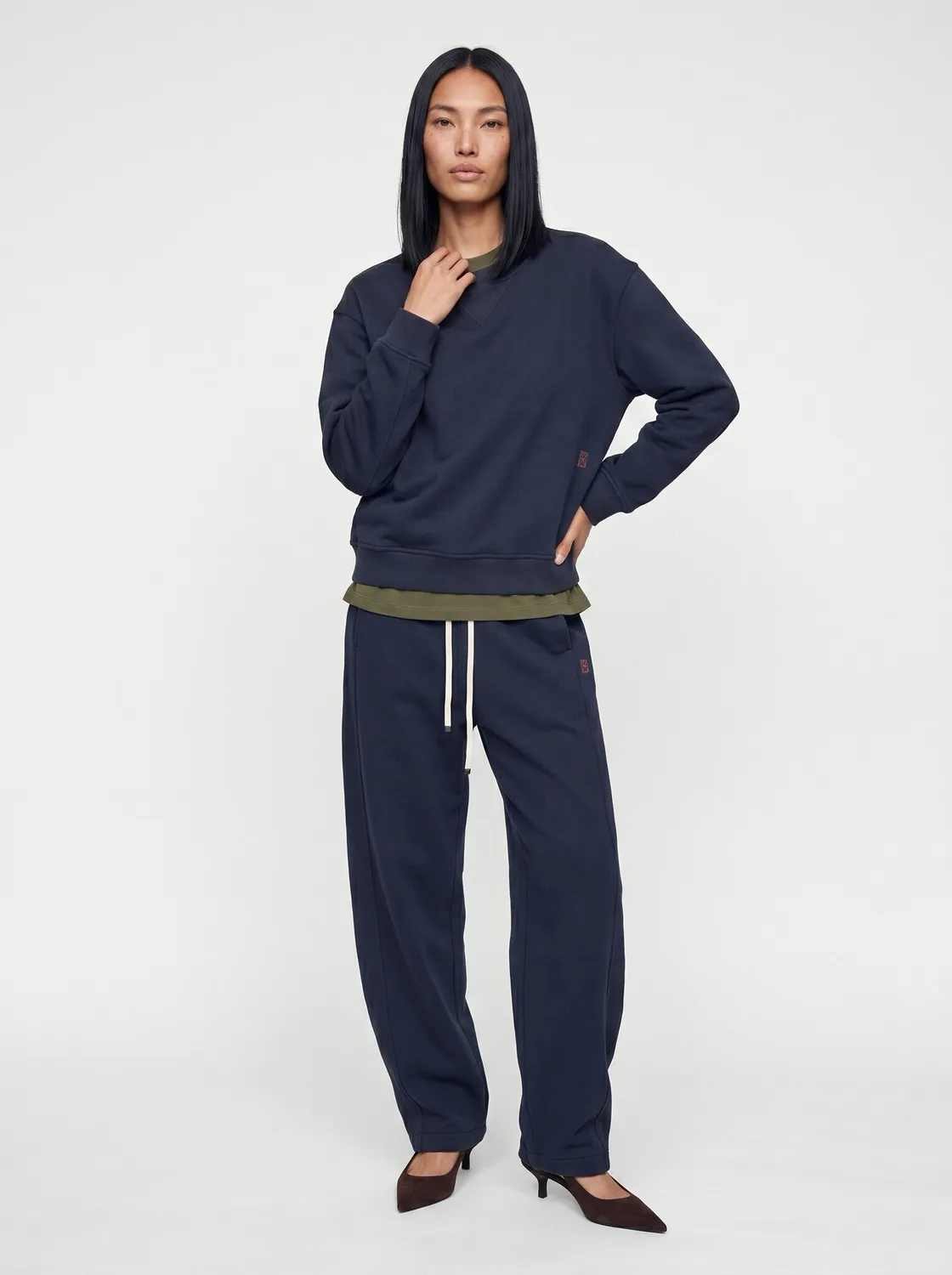 Mos Mosh MMHPeace Out Sweatshirt Baritone Blue Oversize
