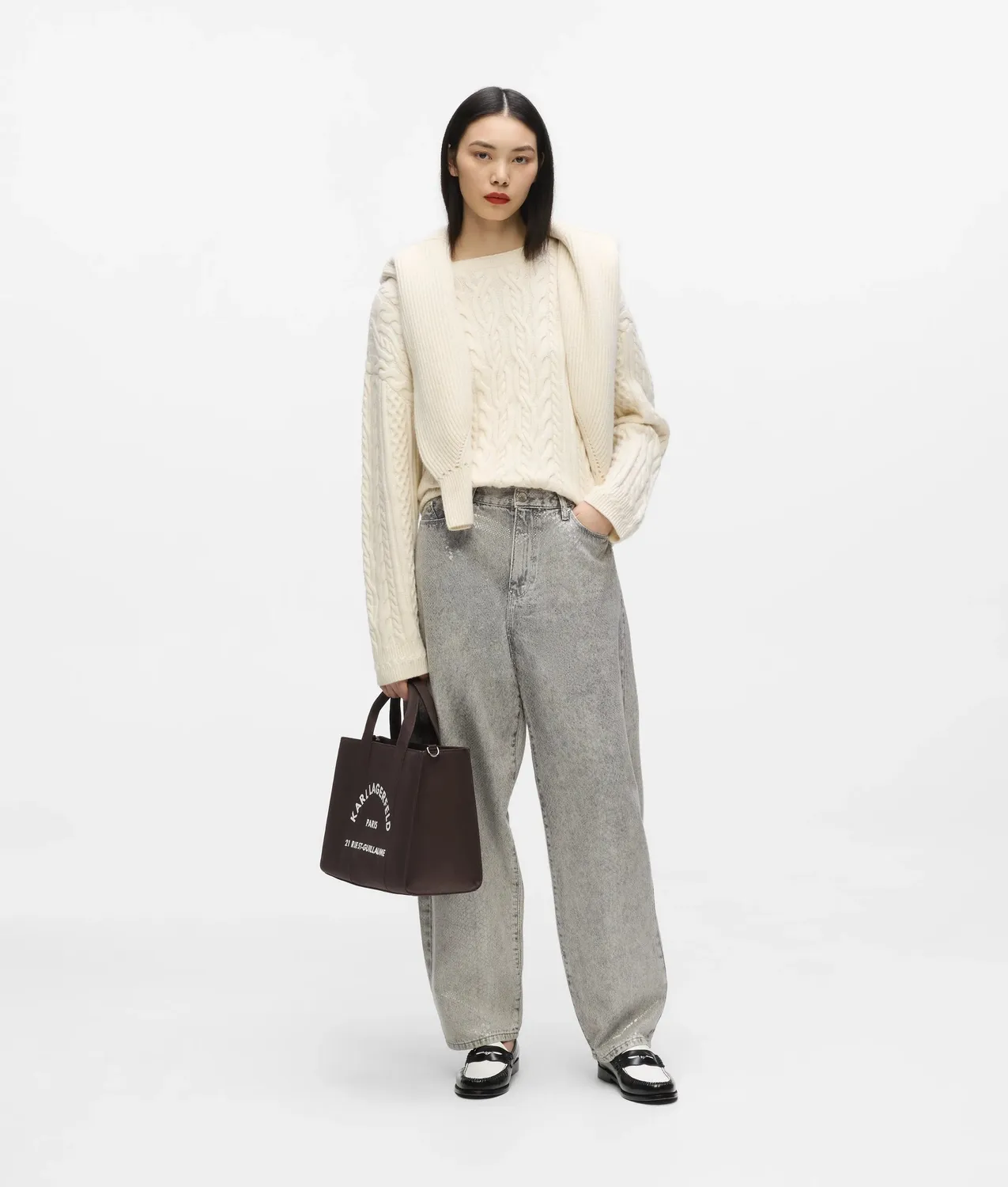 Karl Lagerfeld Rue St-Guillaume Tote quadratisch schwarz