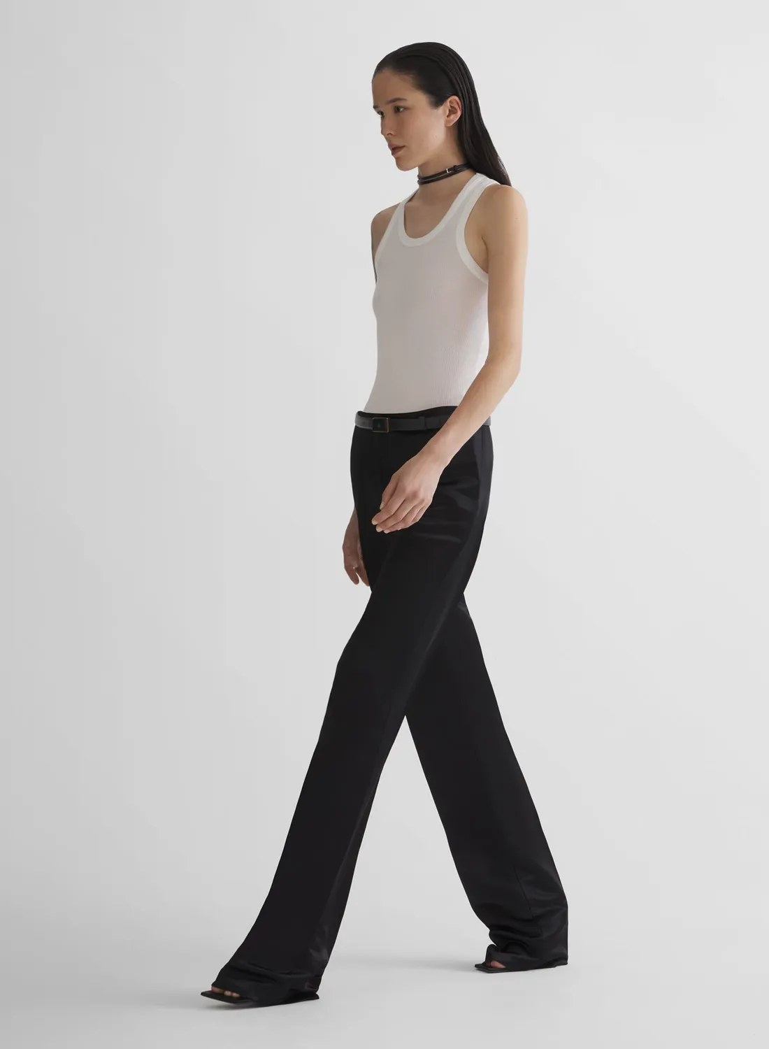 Mugler Ribbed Tank Top off-white gerippt