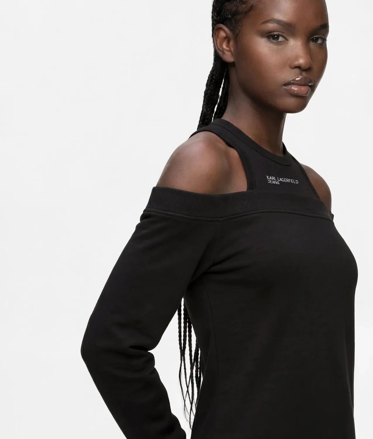 Karl Lagerfeld KL Jeans Cold-Shoulder Sweatkleid