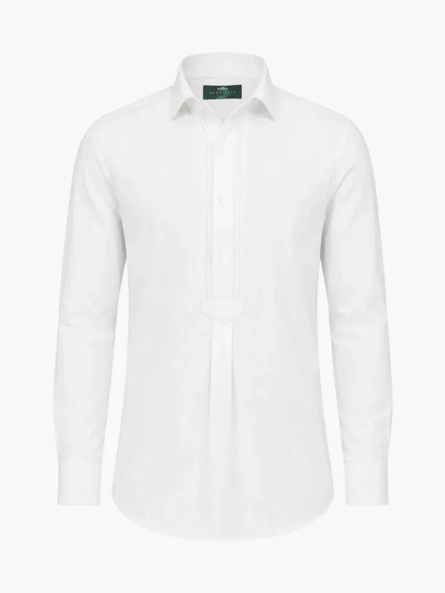 Gloriette Pfoad Zwirnknopf Trachtenhemd Weiß Fashion Fit Baumwolle