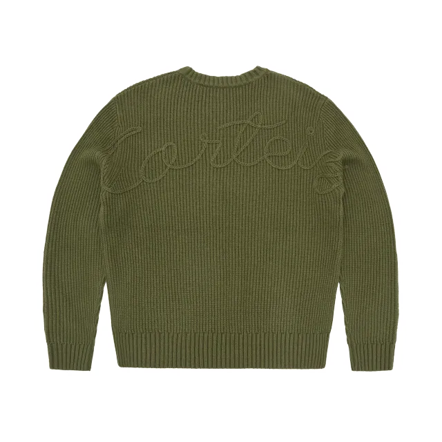 Corteiz Crochet Applique Knit Crew Strickpullover Khaki