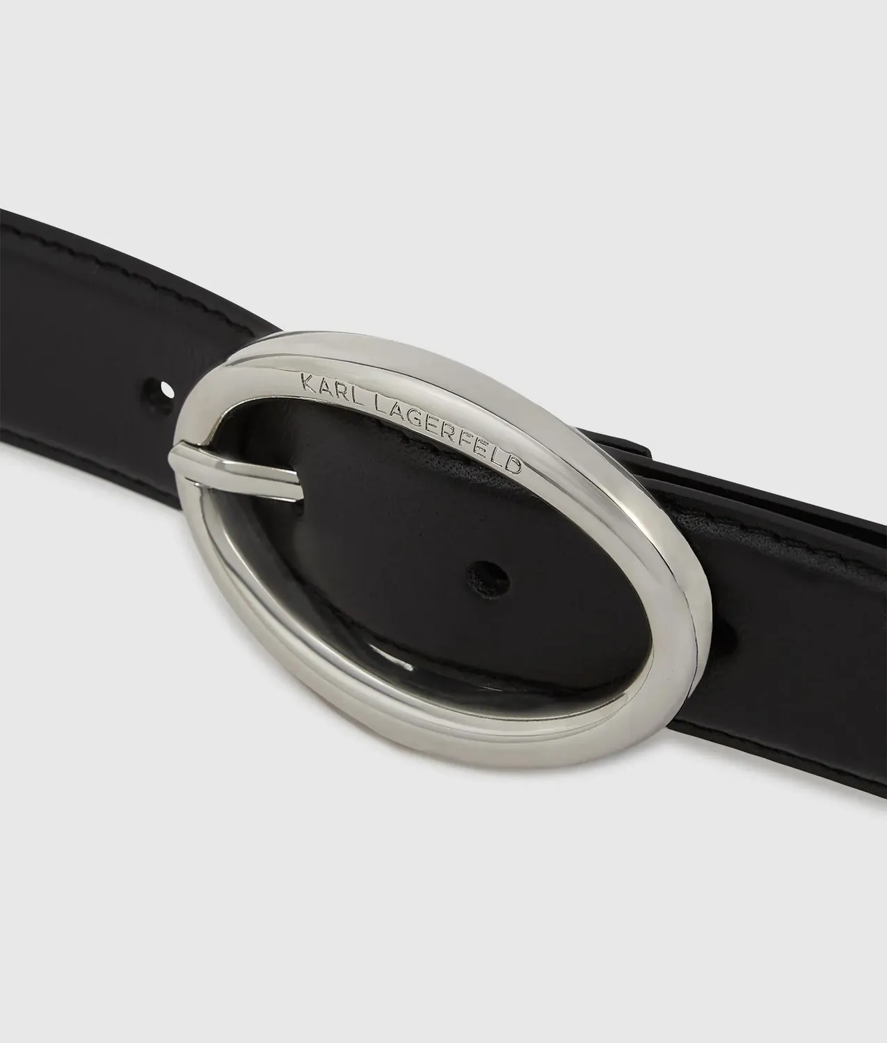 Karl Lagerfeld Oval Buckle Belt Ledergürtel Größe 85