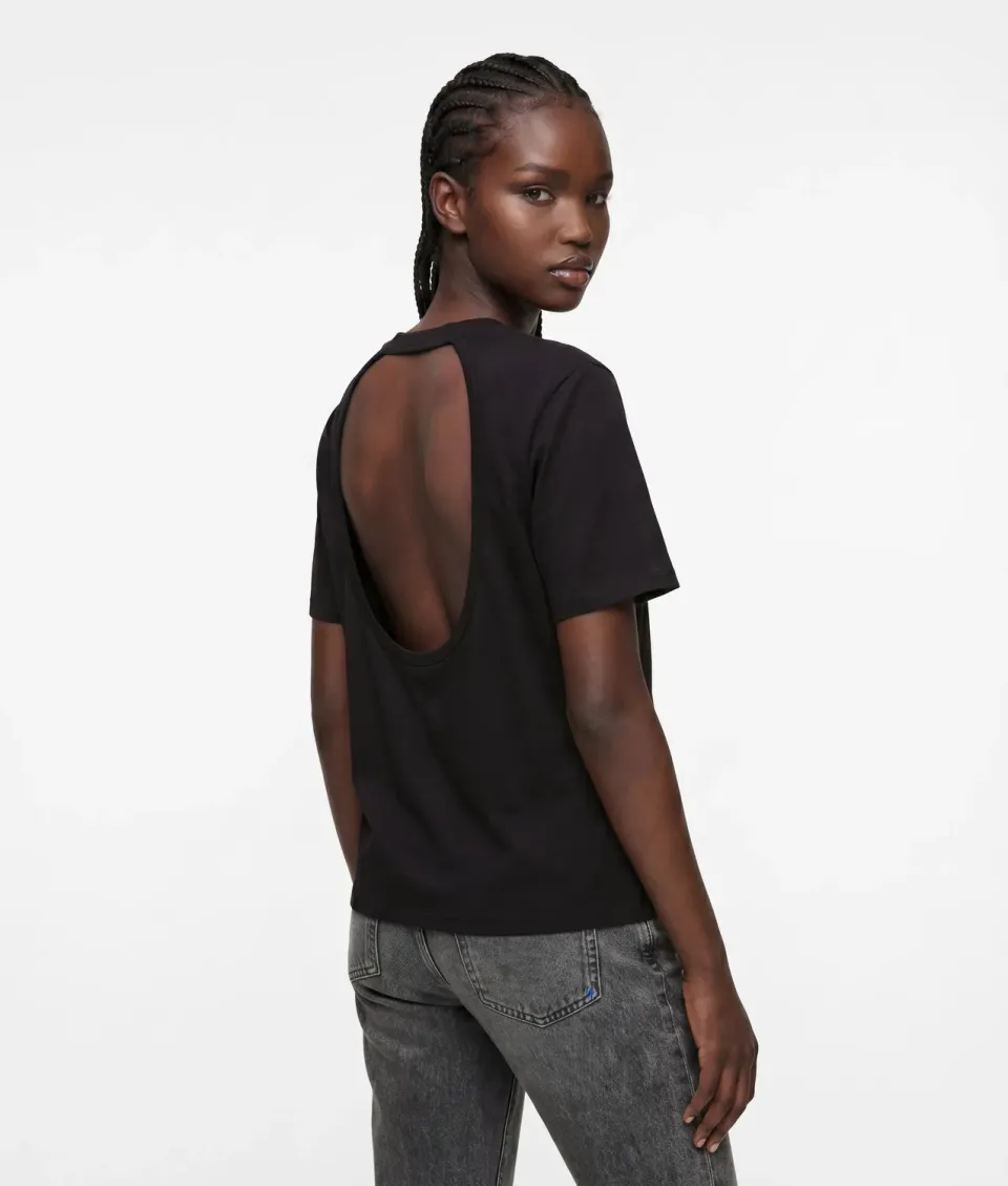 Karl Lagerfeld KL Jeans Open-back T-Shirt Mockneck Logo