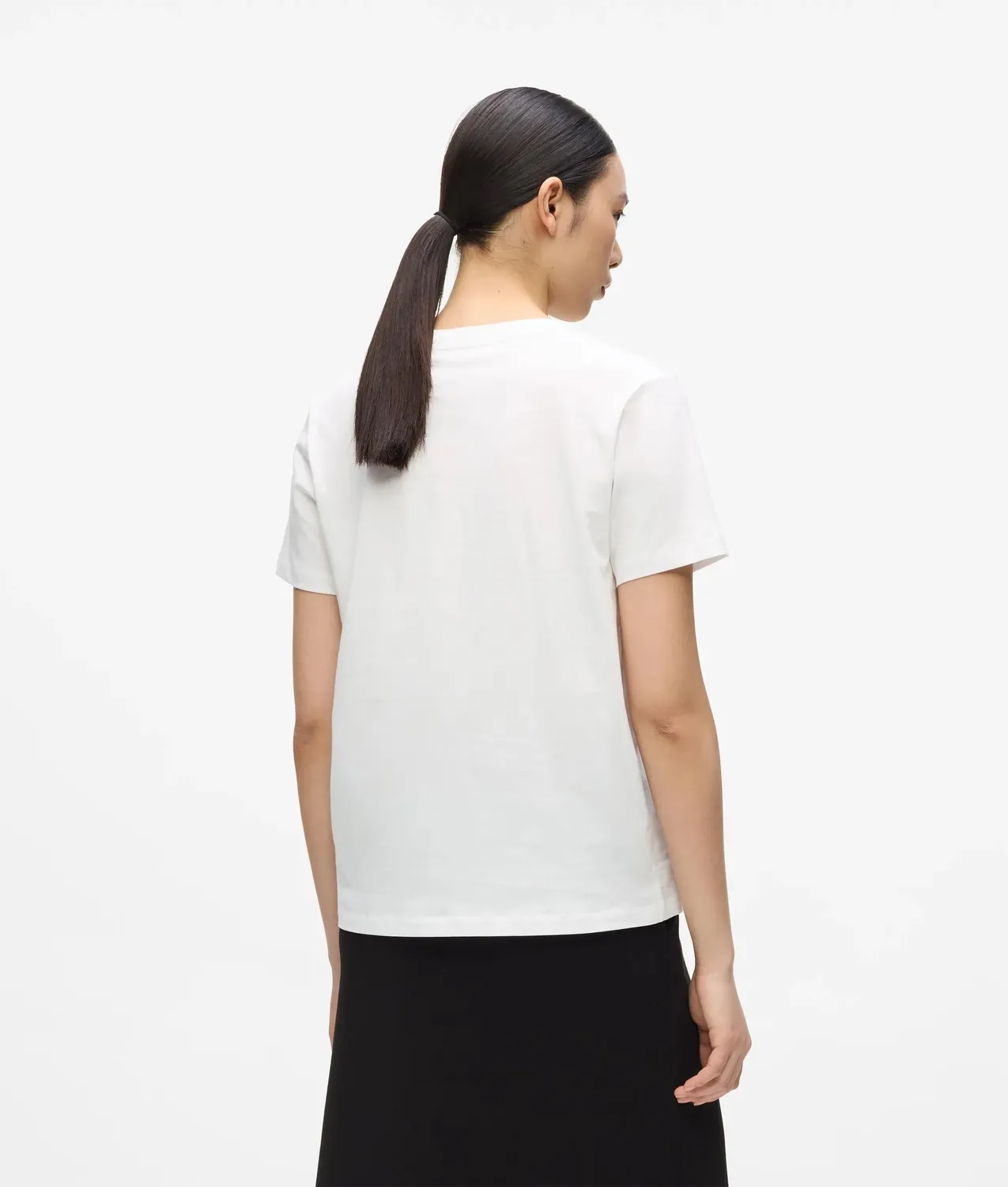 Karl Lagerfeld Signature V-Neck T-Shirt Bio-Baumwolle