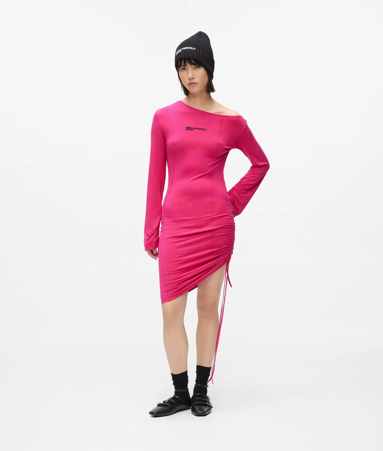 Karl Lagerfeld KL Jeans Off-Shoulder Kleid Drawstring