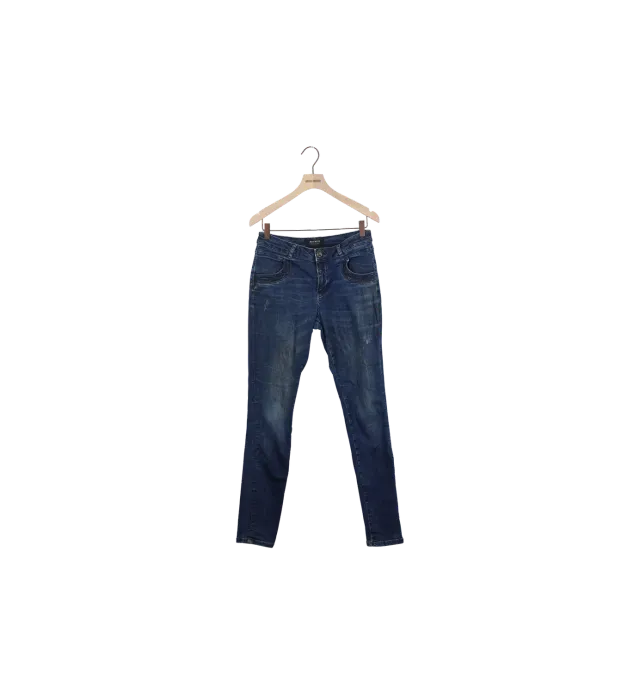 Mos Mosh Naomi Shine Jeans 28 Dunkelblau Pailletten
