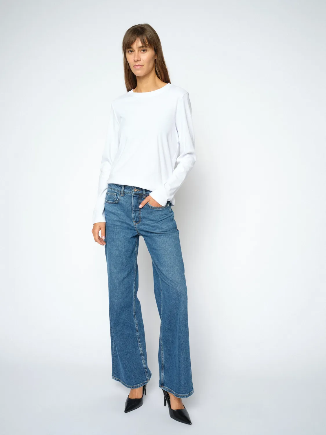 Mos Mosh MMDara Authentic Jeans Blue Wide Leg High Waist