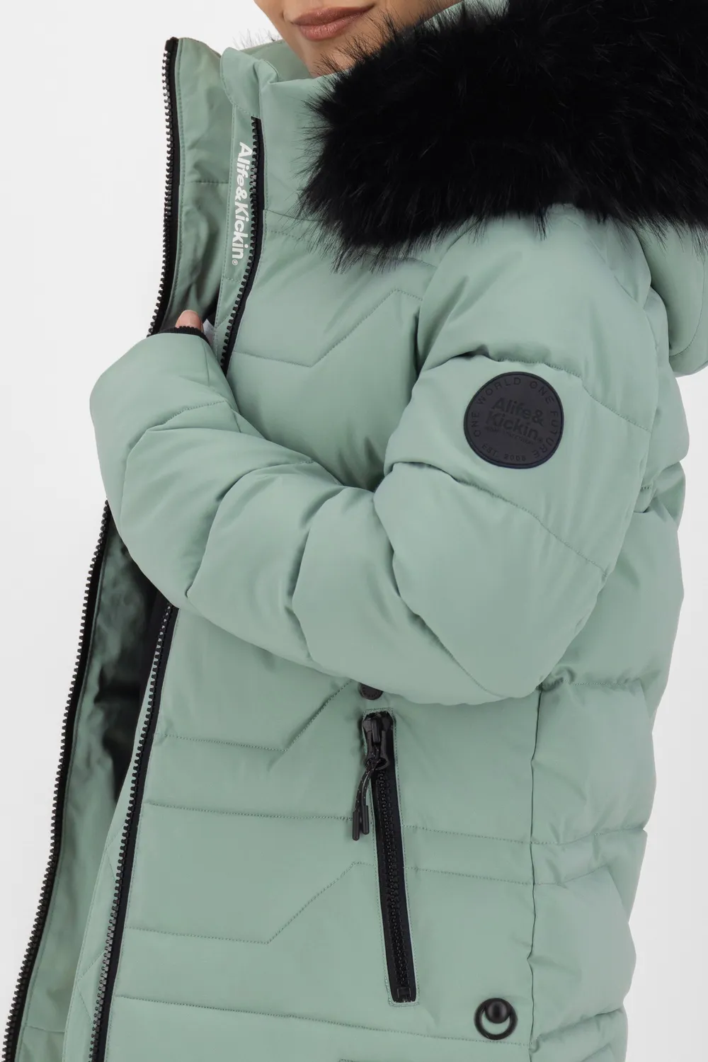 Alife & Kickin ZophiaAK A Puffer Jacke Hellgrün warm