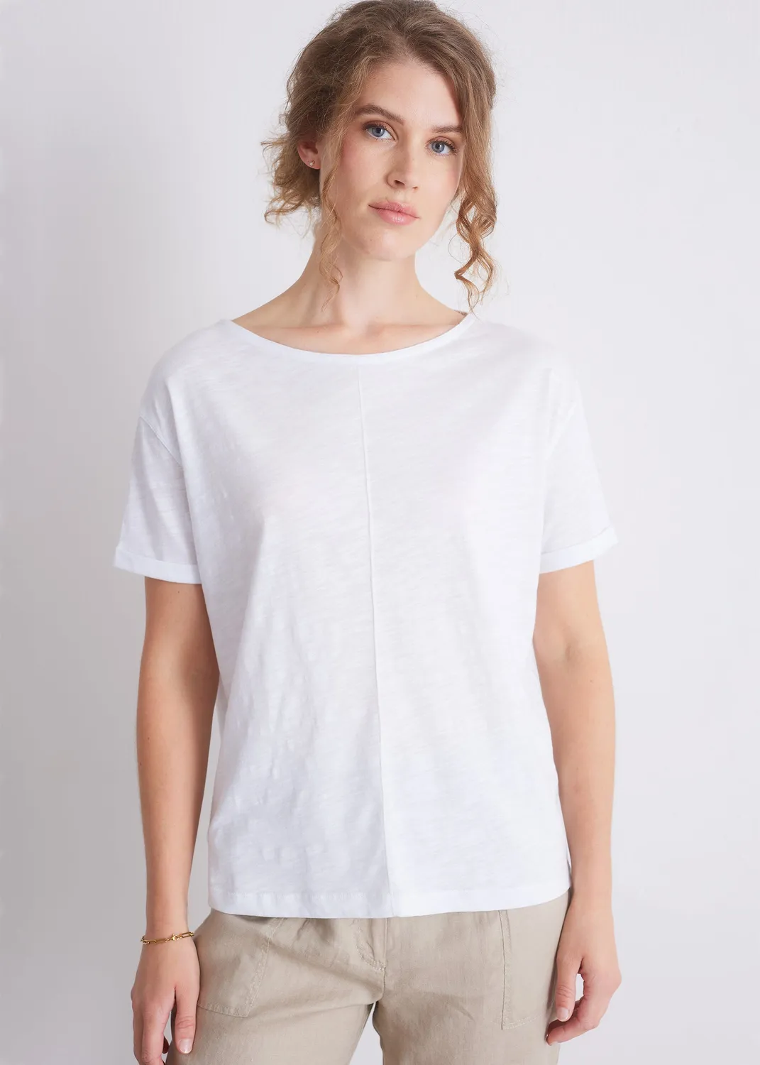 Senatex T-Shirt OCS Baumwolle Weiß Rundhals Basic