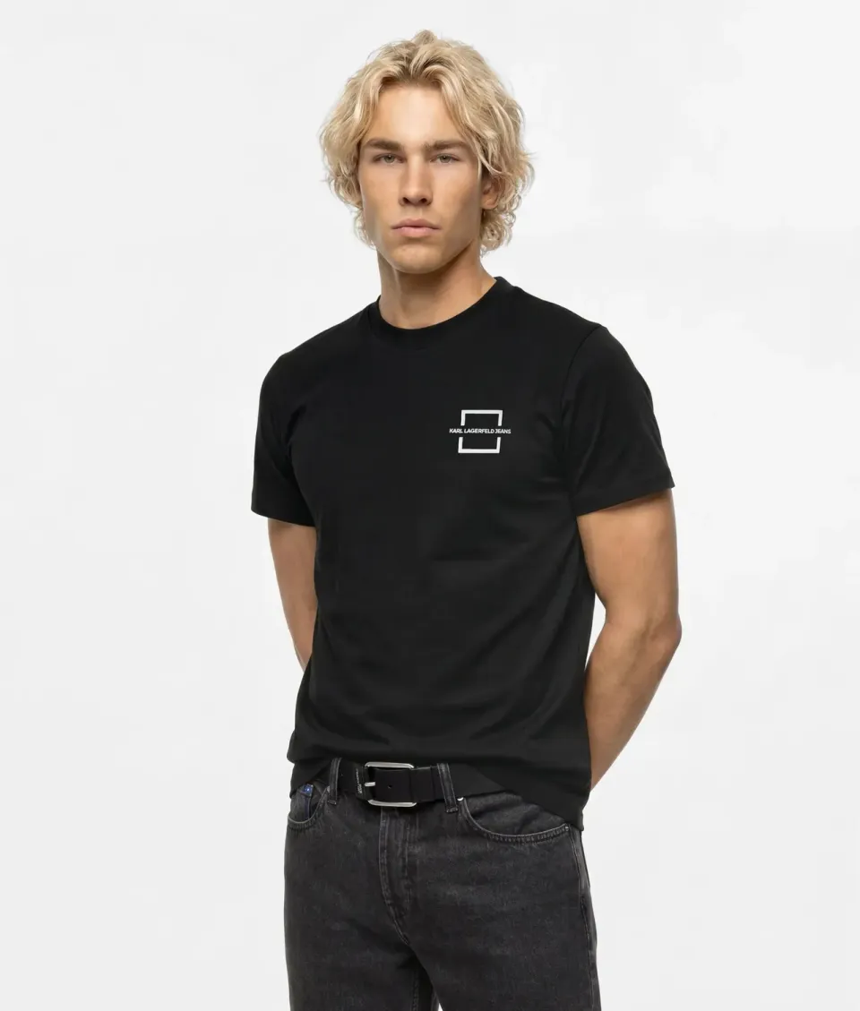 Karl Lagerfeld KLJ Box Logo T-Shirt Slim Fit Cotton