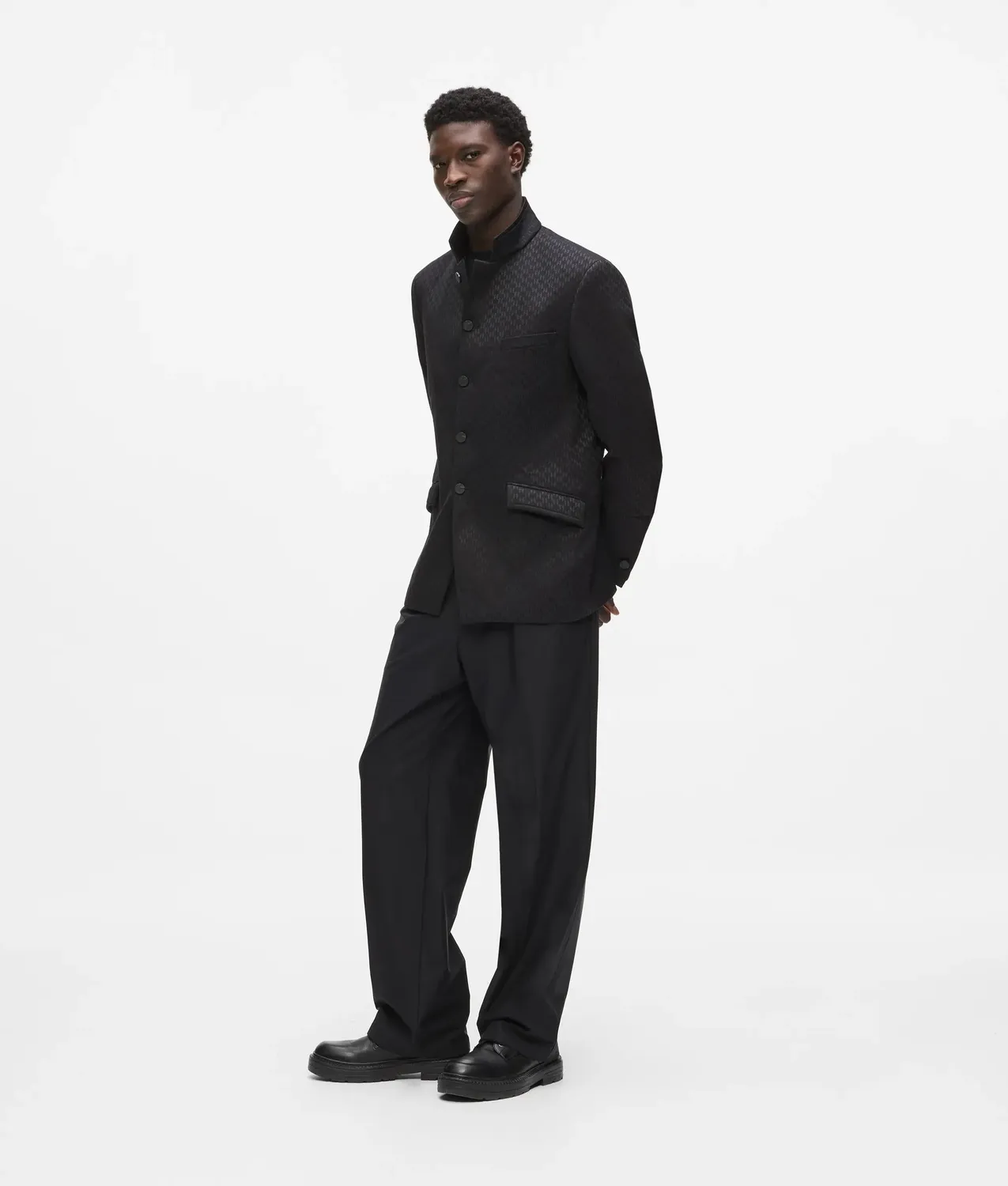 Karl Lagerfeld High-Stand-Collar Jacke Herren Struktur
