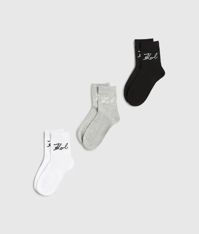 Karl Lagerfeld Signature Socken 3er-Pack Halblang