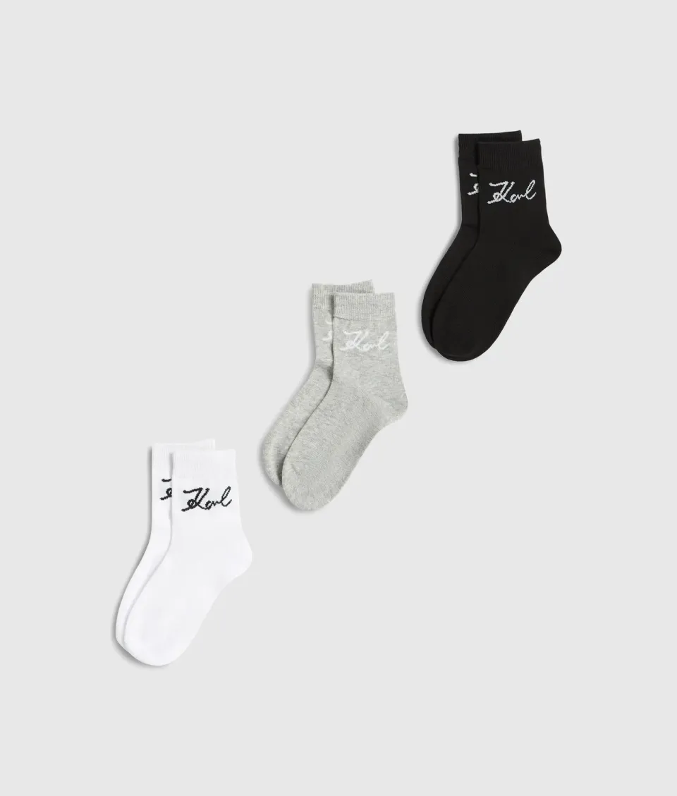 Karl Lagerfeld Signature Socken 3er-Pack Halblang
