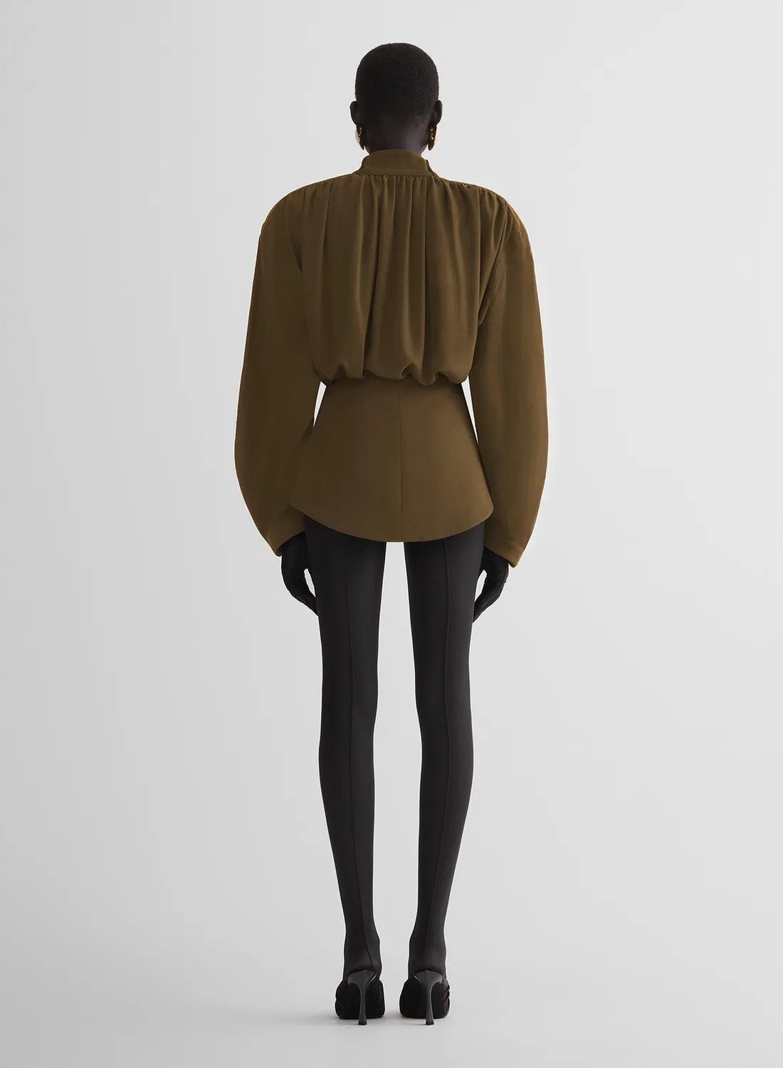 Mugler Re/Edit Hiver Russe Bluse khaki Crepe