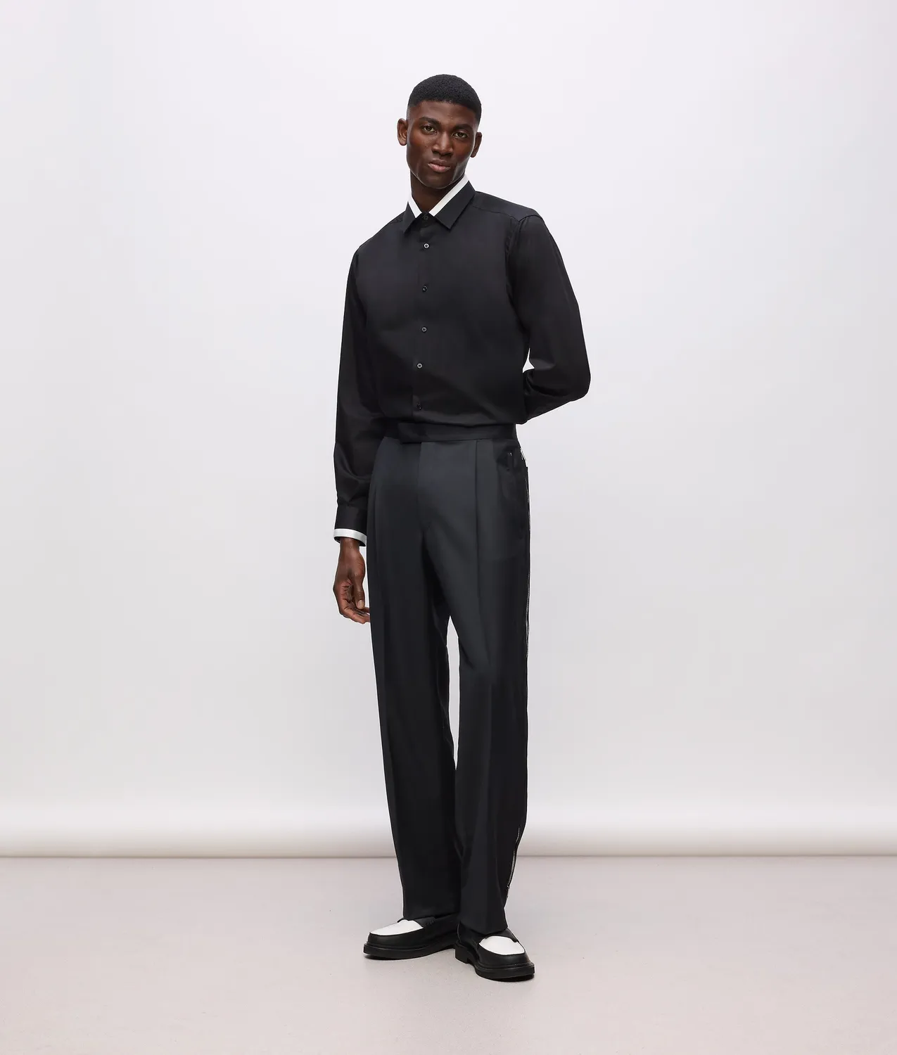 Karl Lagerfeld KL Studio Contrast Piping Hemd weiß Kontrast