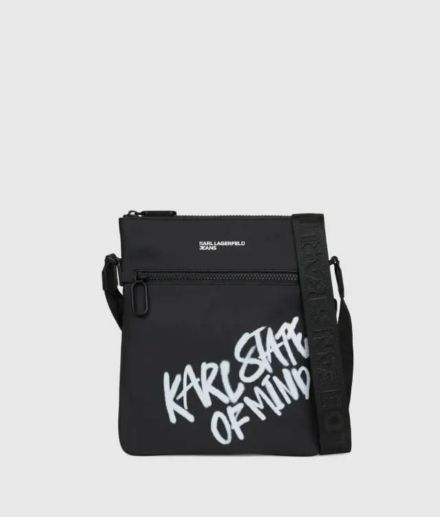 Karl Lagerfeld Crossbody Bag Coated Quote schwarz