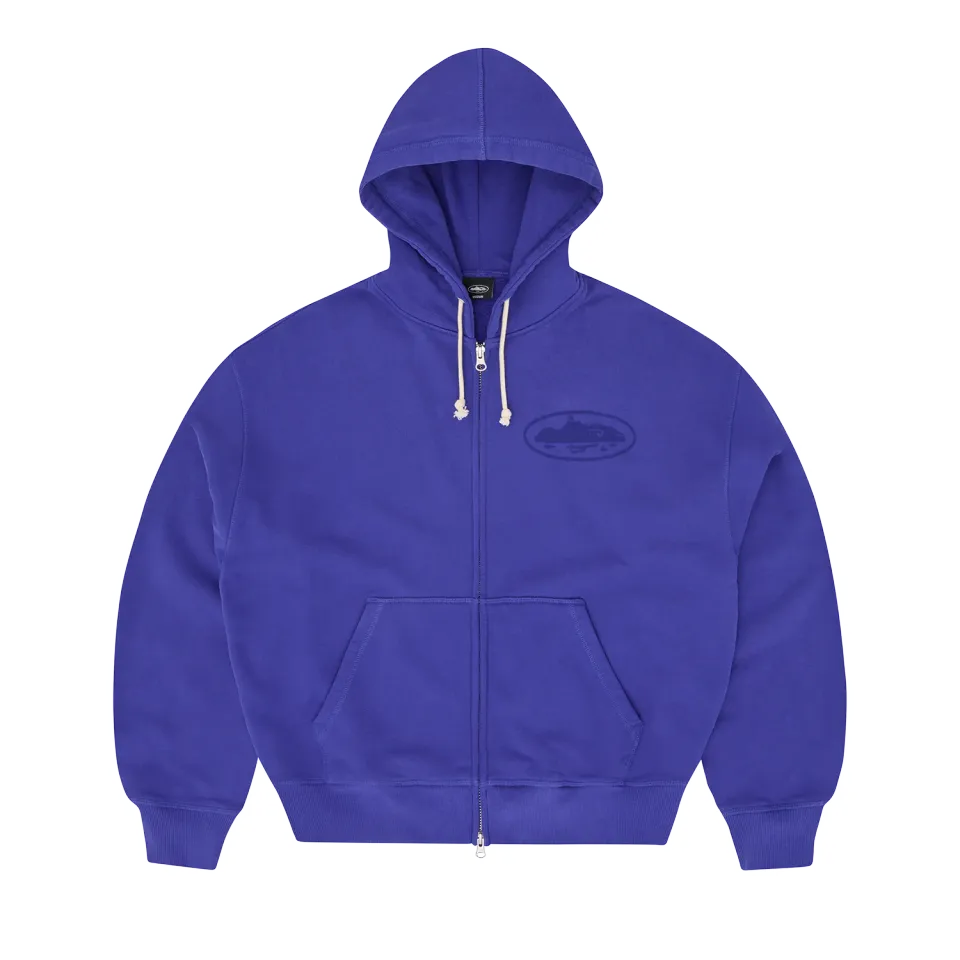 Corteiz Island Knockout Zip Hoodie Indigoblau Print