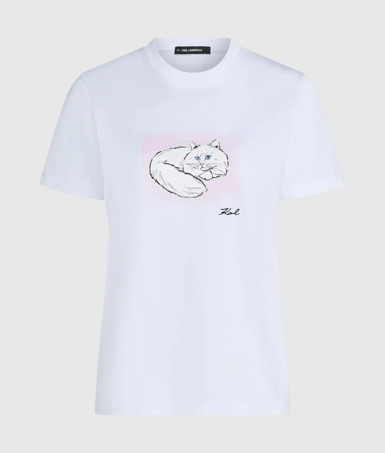 Karl Lagerfeld Illustrated Portrait T-Shirt Damen Bio-Baumwolle