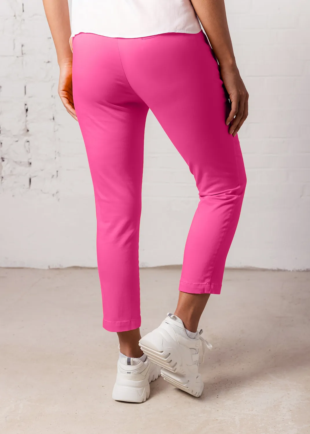 Senatex Hose 7/8 schmal Pink Baumwoll-Mix Gr.34-46