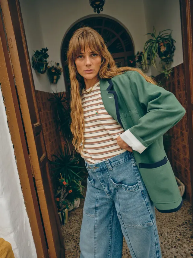 Mos Mosh MMHWisdom Edge Blazer Oversize Grün Pampas