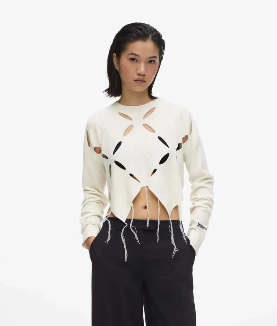 Karl Lagerfeld KL Jeans Argyle Stricktop Cut-Out