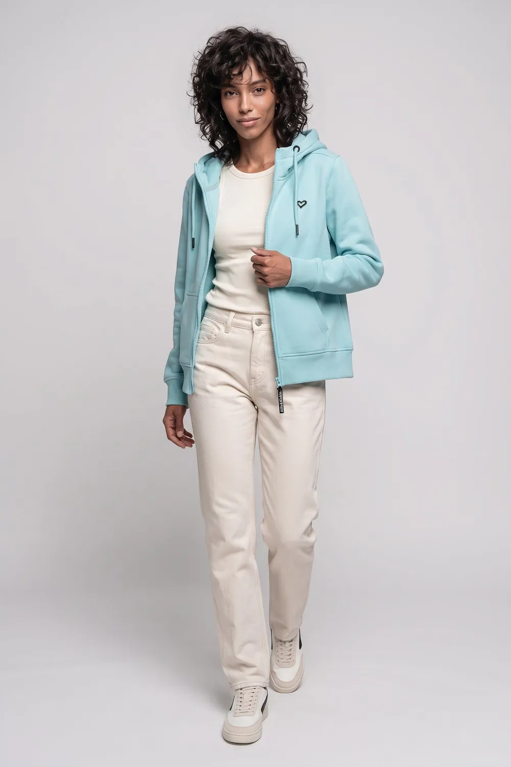 Alife & Kickin BarbaraAK A Kapuzen Sweatjacke Hellblau