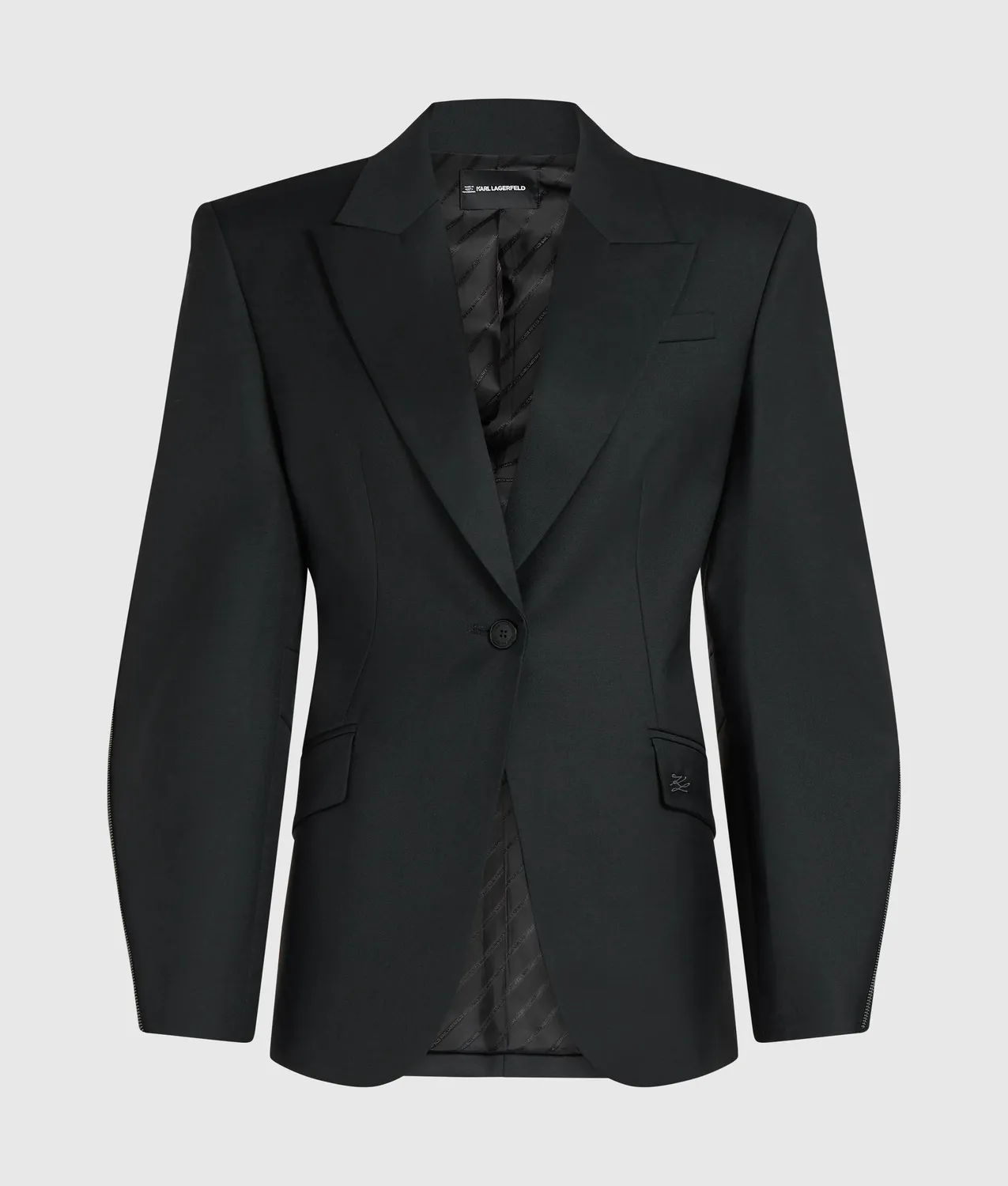 Karl Lagerfeld Zip Detail Blazer Wollmix tailliert