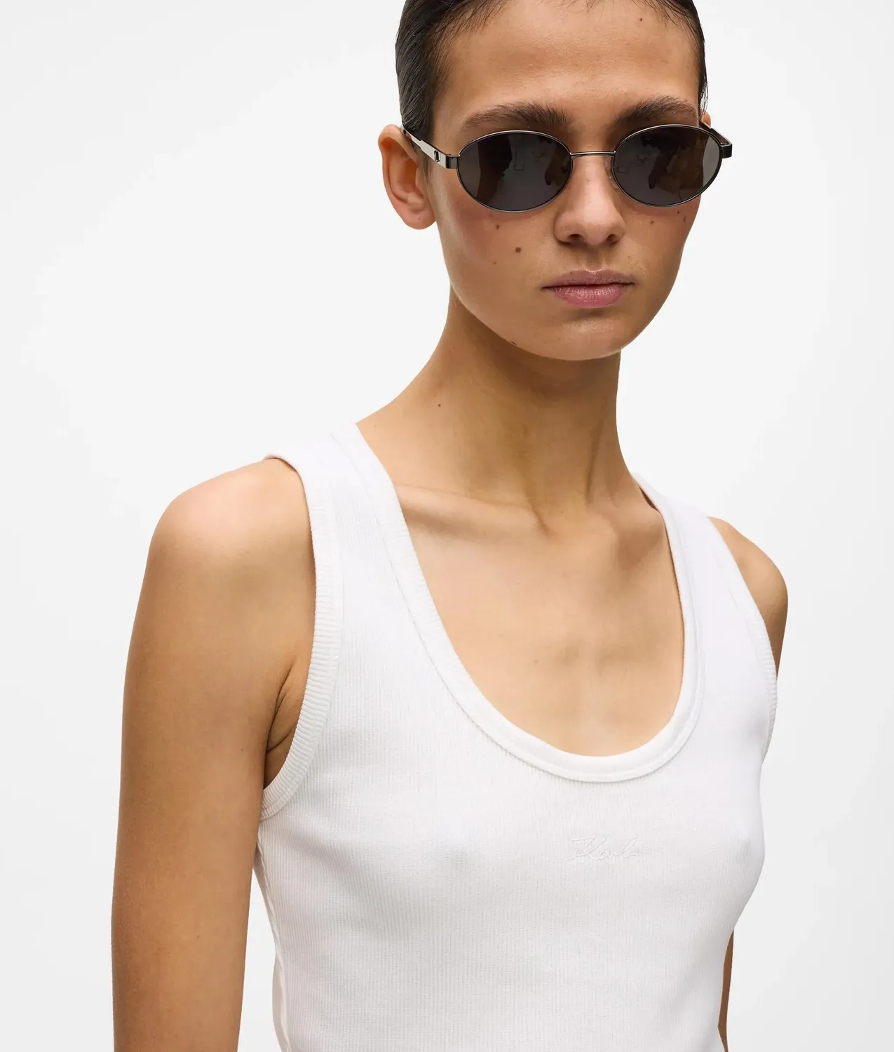 Karl Lagerfeld Signature Tank Top Trägertop Weiß