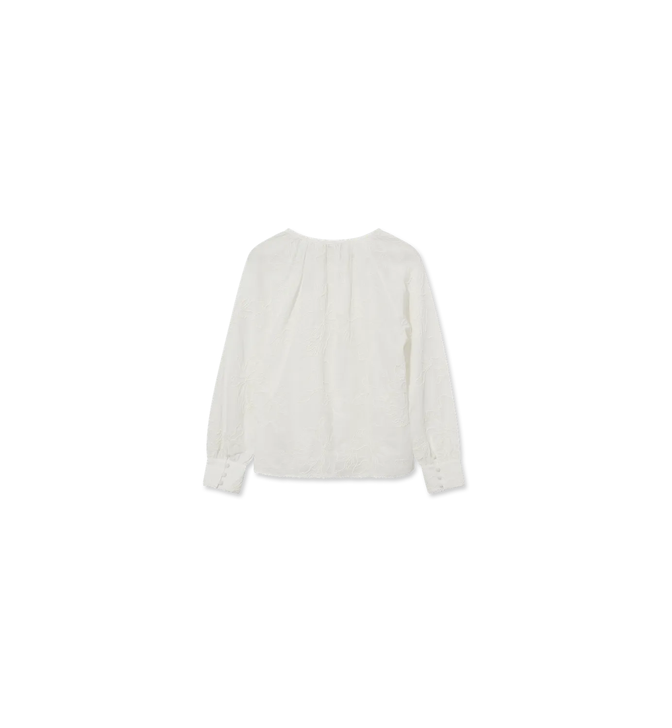 Mos Mosh Poise Embroidery Bluse Weiß Relaxed Bio-Baumwolle