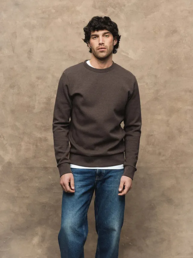 Mos Mosh Gabel Crew Sweatshirt Braun Melange S-XXL