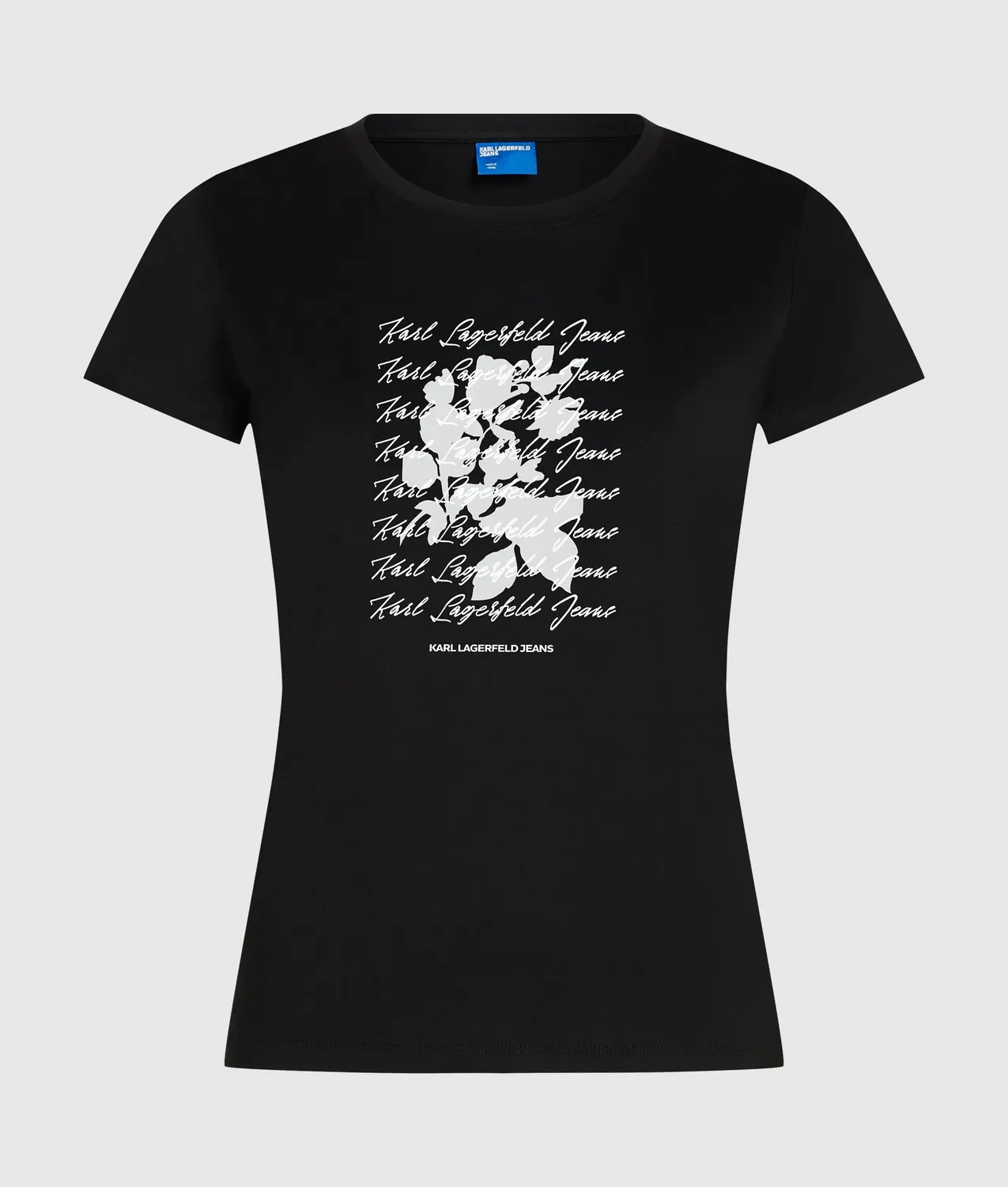 Karl Lagerfeld KL Jeans Slim T-Shirt floral beflockt