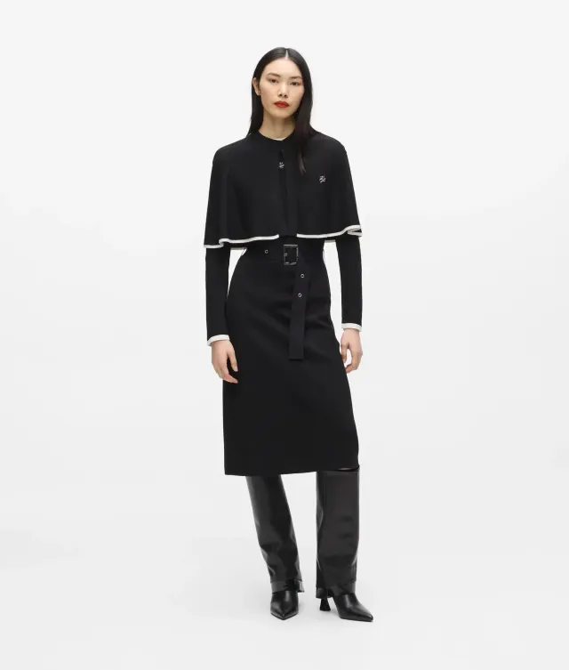 Karl Lagerfeld Transformable Cape Kleid Wolle