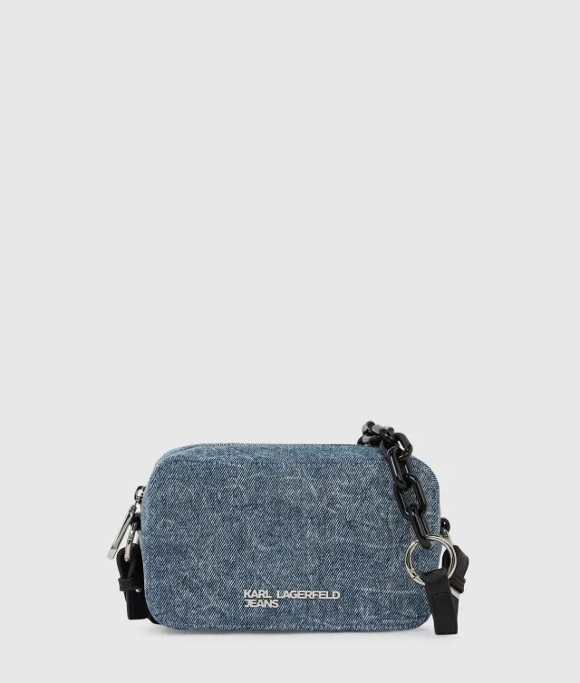 Karl Lagerfeld KL Jeans Denim Chain Camera Bag