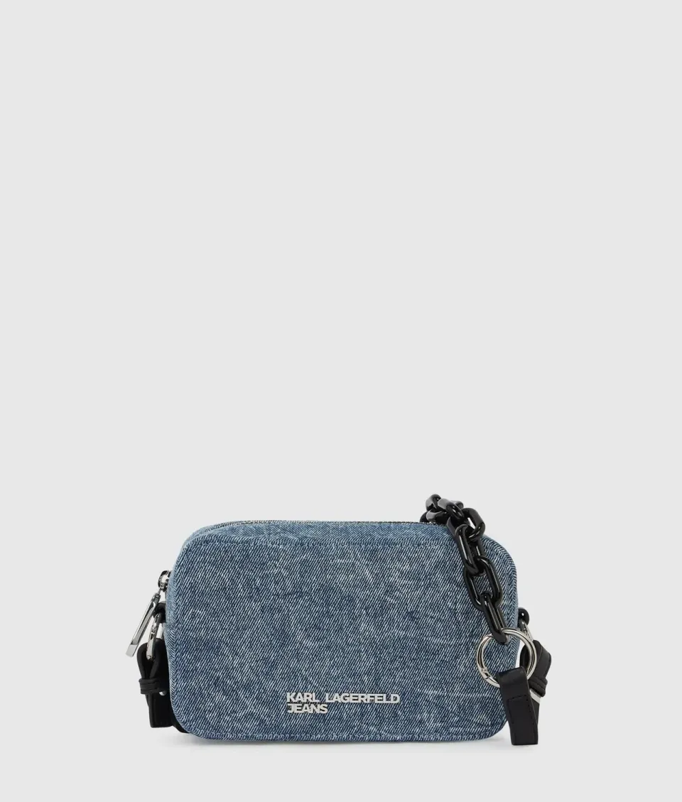 Karl Lagerfeld KL Jeans Denim Chain Camera Bag