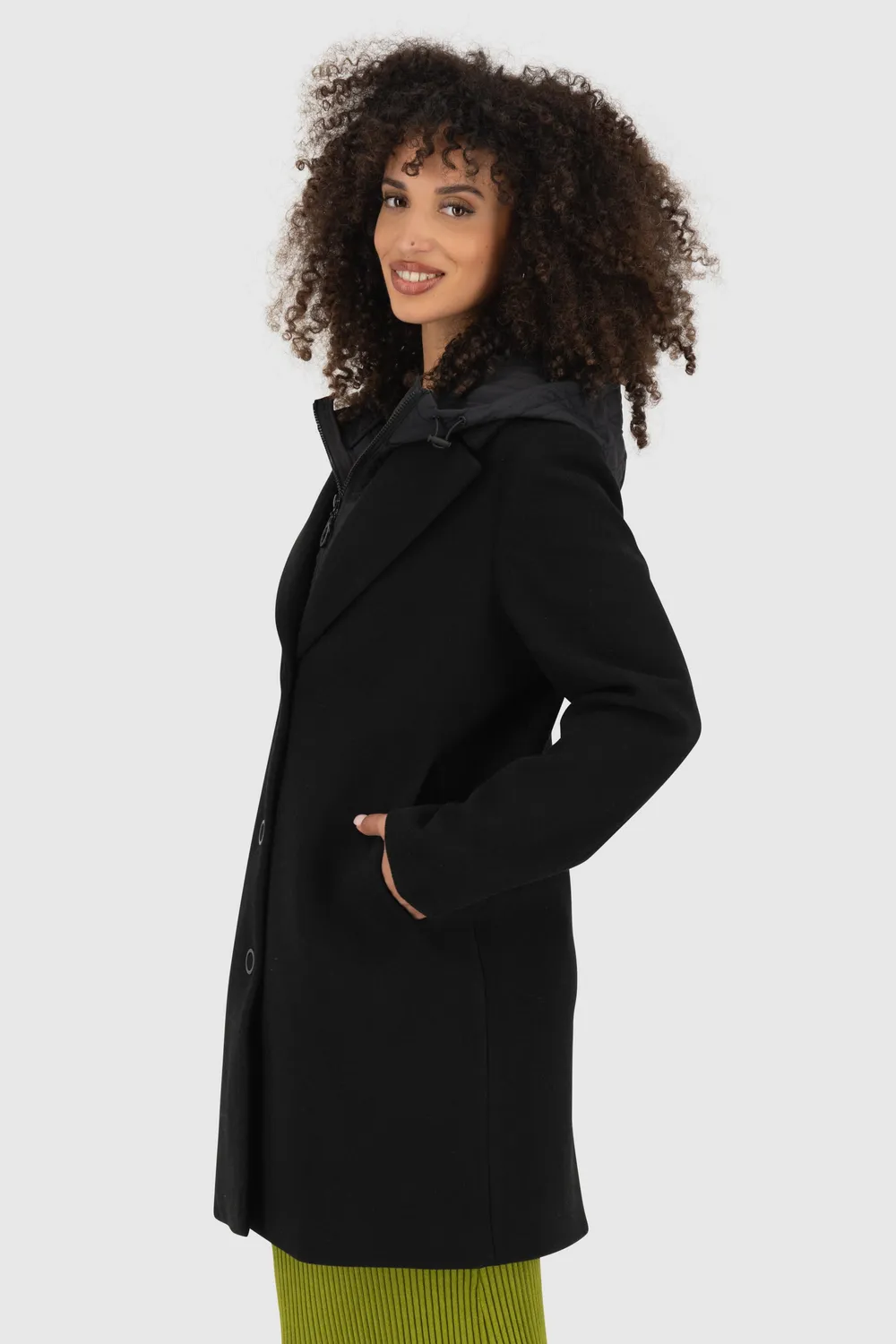 Alife & Kickin AjaAK A Hybridjacke schwarz Wolloptik