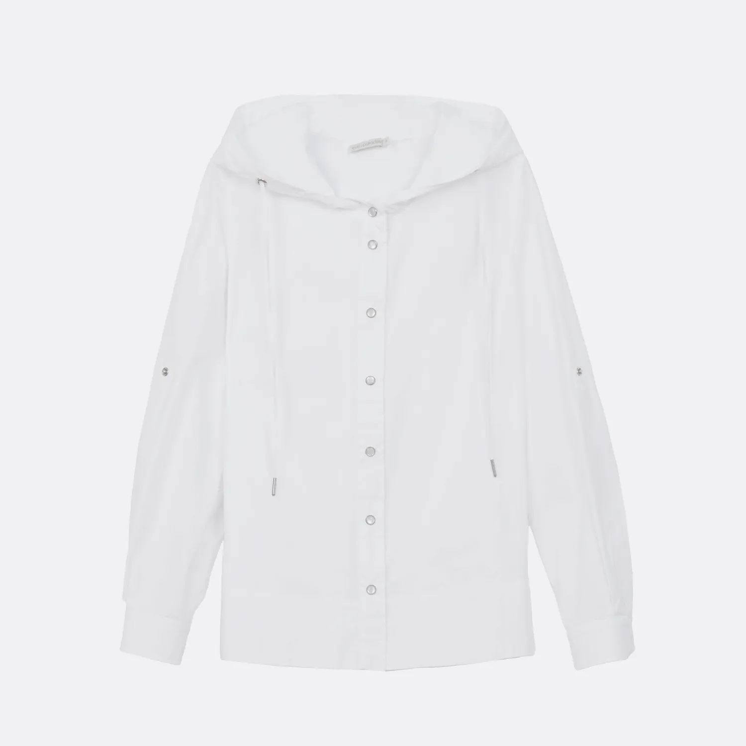 Senatex Bluse Kapuze OCS-Baumwollbluse Weiß