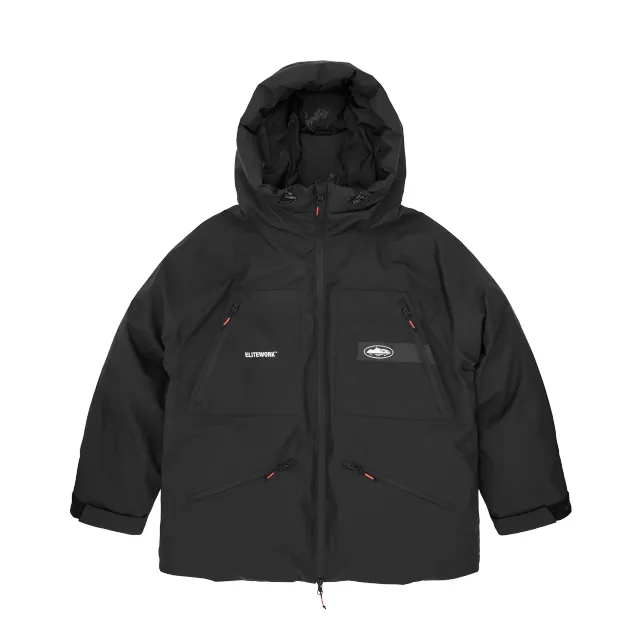 Corteiz Elitework Avalanche Bolo Parka Winterjacke Schwarz Daunen