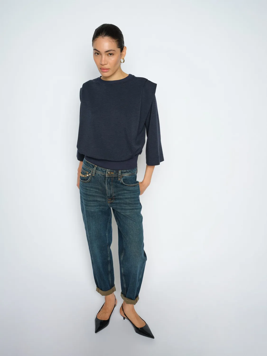 Mos Mosh MMAymen Galleon Boyfriend Jeans Blue Tint