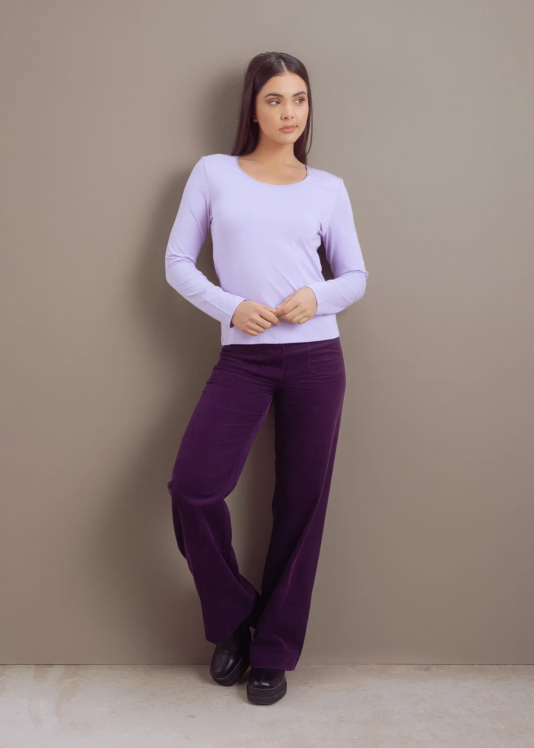 Senatex Langarmshirt Bambus-Viskose Lilac
