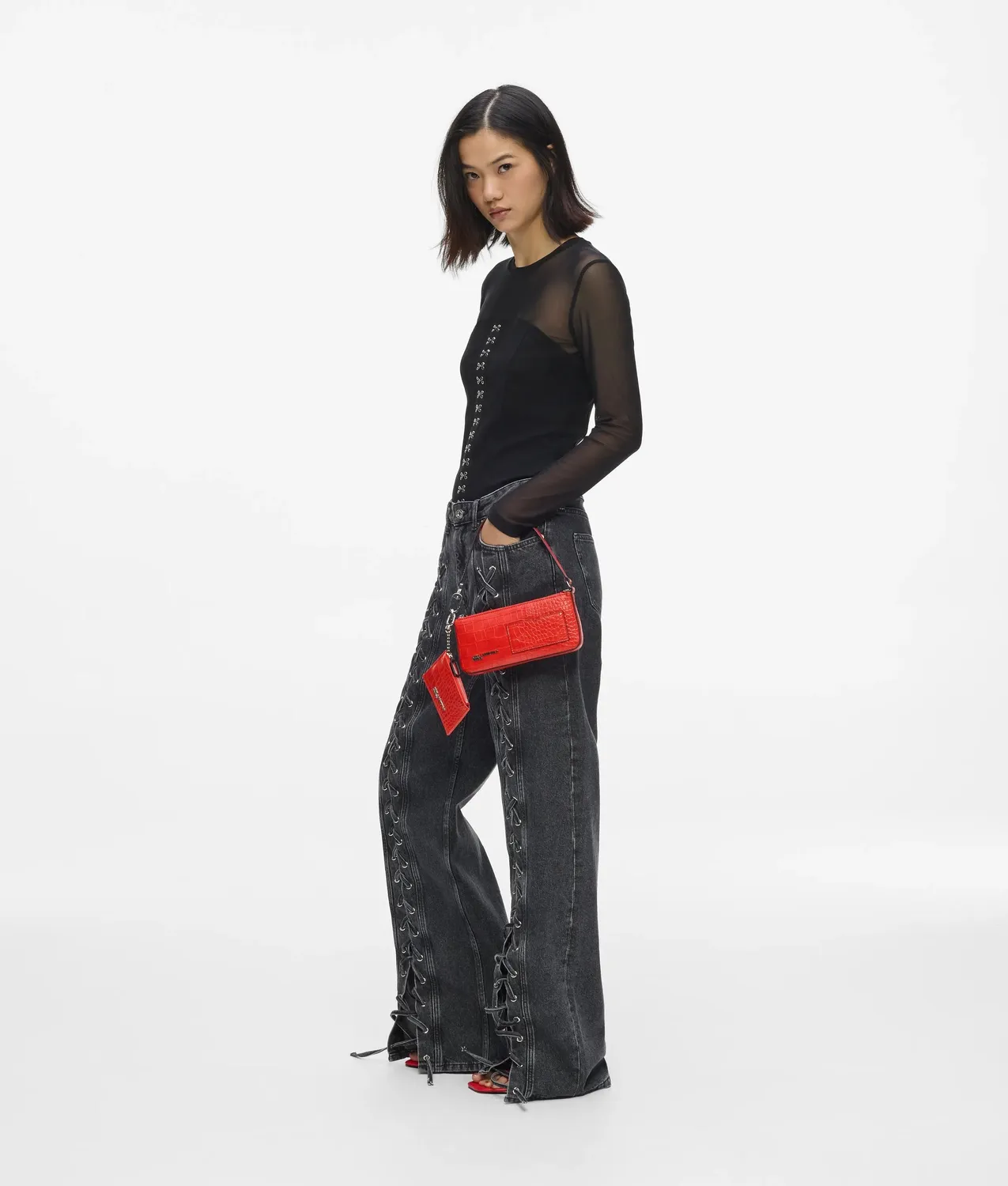 Karl Lagerfeld KL Jeans Croco-Pouchette One Size Krokoprint