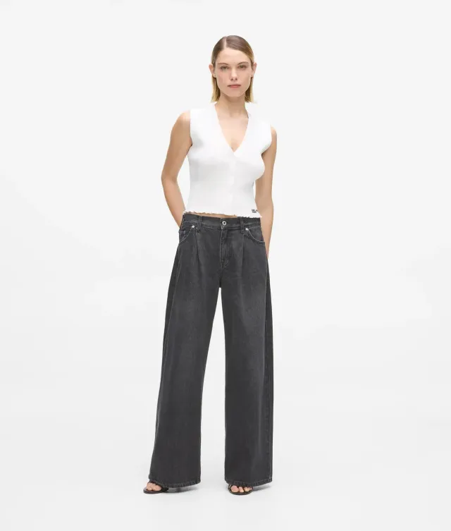 Karl Lagerfeld KL Jeans Low-Rise Wide-Leg Jeans weit
