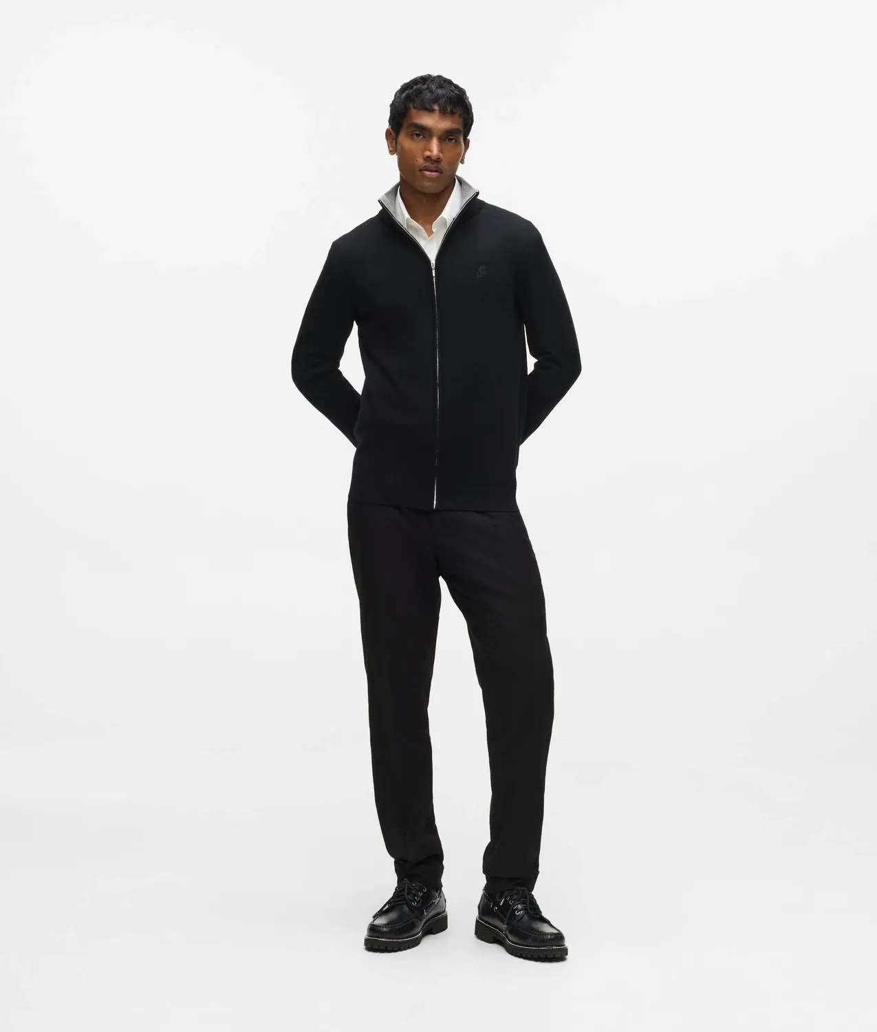 Karl Lagerfeld Wool Zip Cardigan Herren Wolle