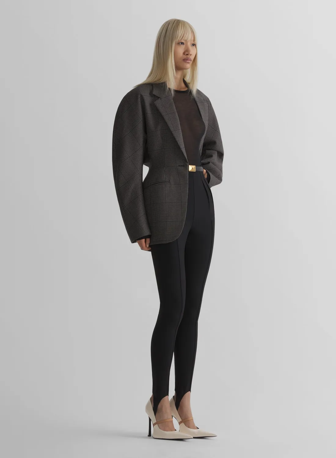 Mugler Black Tuxedo Bodysuit Body Schwarz Transparent