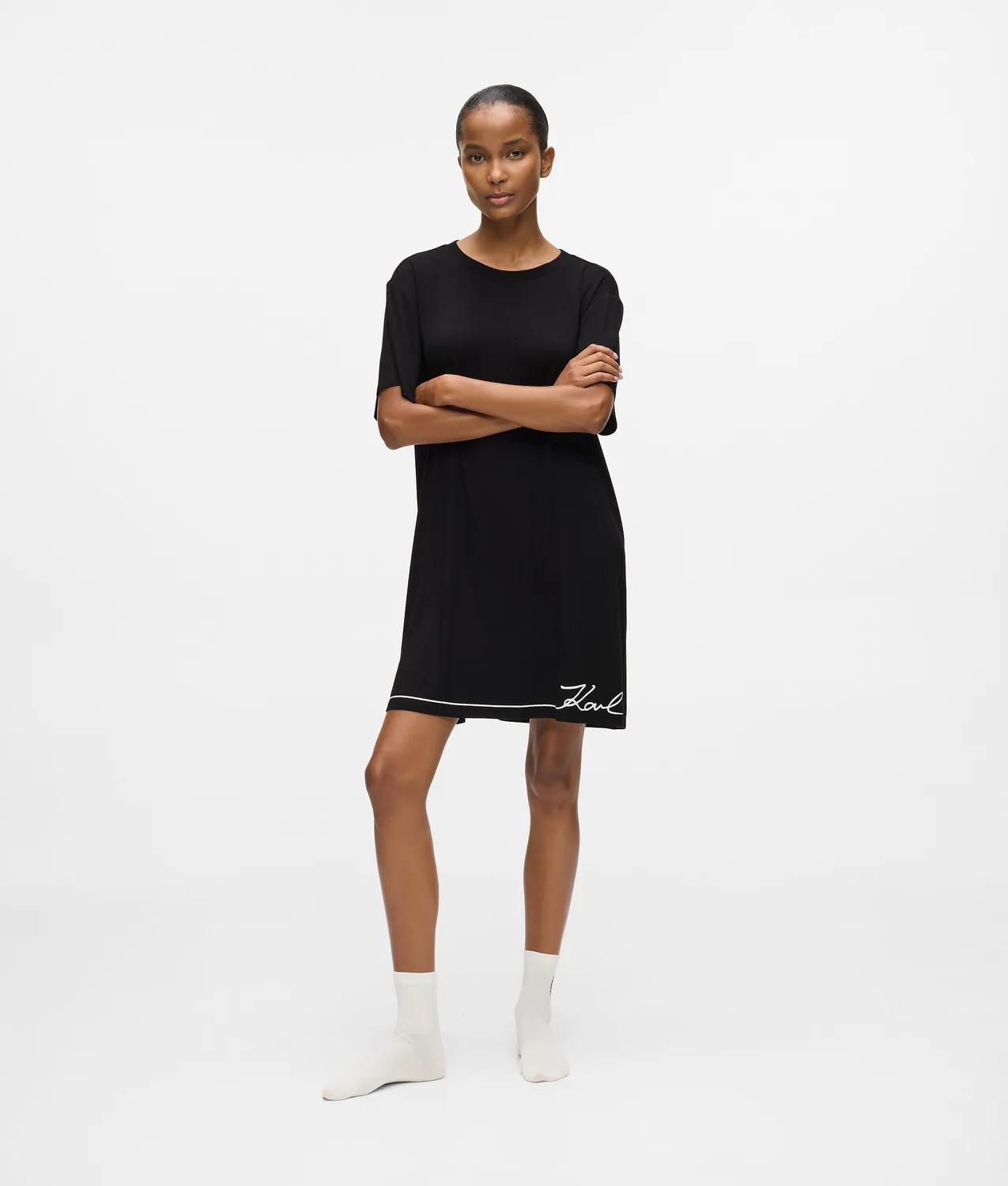 Karl Lagerfeld Signature Nachthemd Viskose oversize