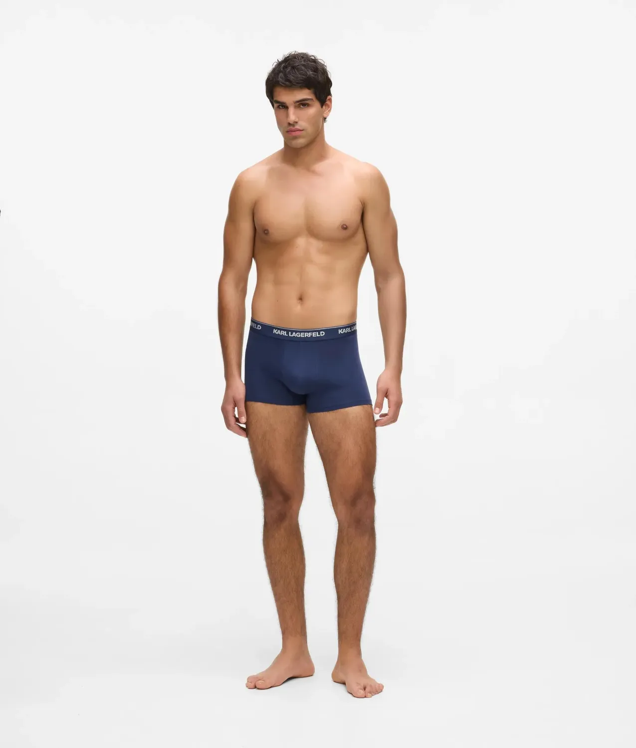 Karl Lagerfeld Metallic Logo Trunks Boxershorts 3er-Pack grau