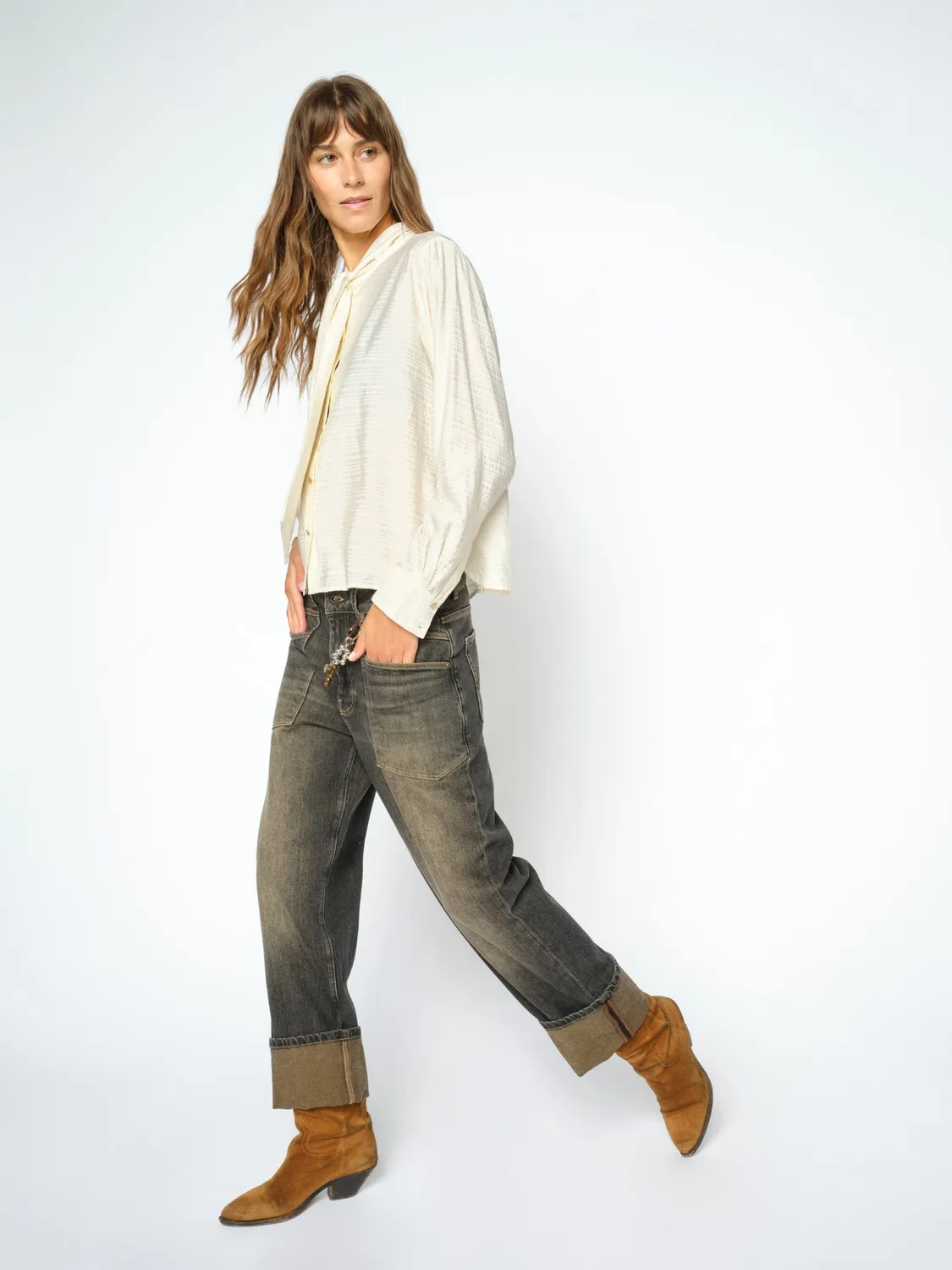 Mos Mosh Rachel Kyoto Boyfriend Jeans Grau washed