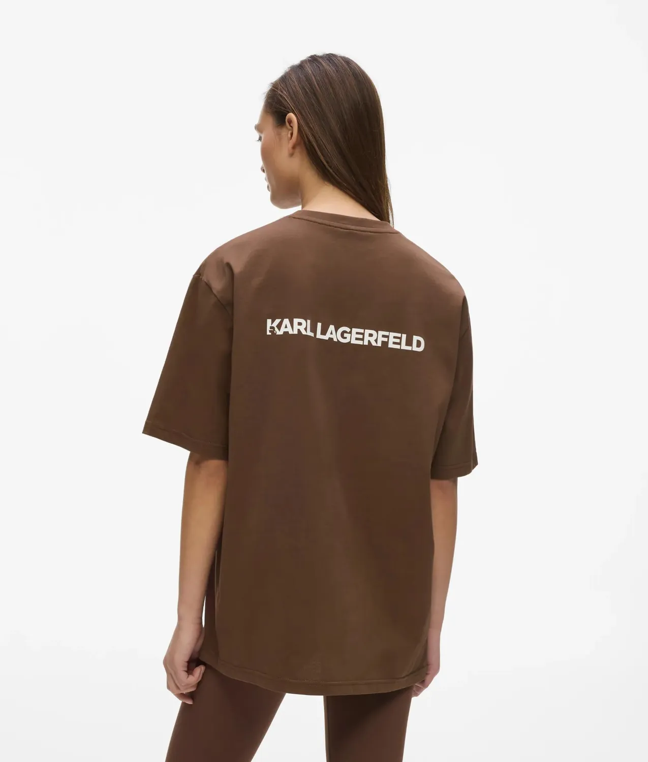 Karl Lagerfeld Logo Athleisure T-Shirt XS-XL Boxy Weiss Schwarz